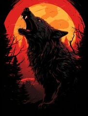 Wall Mural - Werewolf's Haunting Howl