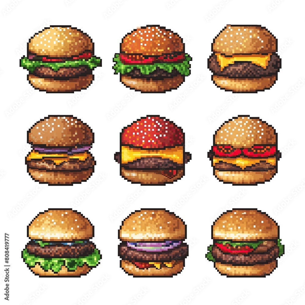 Ilustração Cheeseburger Fast Food Burger Sandwich Video Game Assets ...