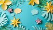 Paper cutouts of summer icons with speech bubbles for showcasing DIY projects or craft ideas
