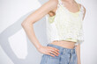Image of summer diet Woman in waist up pose Faceless