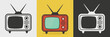 Vector Vintage TV Icon Set. Vintage TV Design Template. Retro TV Symbol for Web, Logo, App, UI etc. Vector Illustration