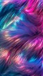 Rainbow fur texture with holographic tones, abstract background