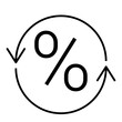Percentage Line Icon Editable Strokes Vector Illustration 64x64