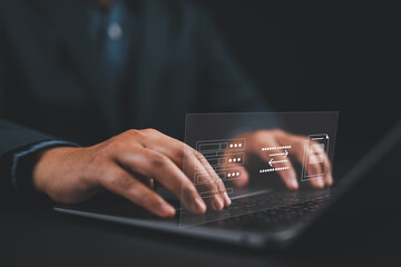 Aufkleber - File Transfer Protocol files receiver and computer, transfer data between folder, Backup data, Exchange of file on folder, Send document in internet, DMS. Virtual document loading to another folder.