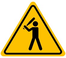 Baseball Warning Sign Background Vector