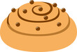 illustration of a snail bun cake with almond
