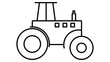 Tractor editable stroke outline icon isolated on white background flat vector illustration. Pixel perfect-05