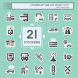 © Aminnurul - Sticker line cut Set Smart City. related to Technology symbol. simple design illustration