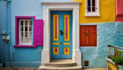 colorful houses in island