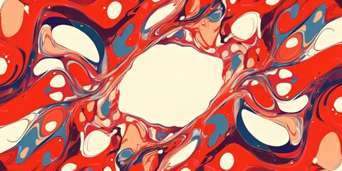 Wall Mural - Red and Blue Symmetrical Abstract Liquid Background