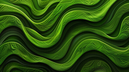 Wall Mural - Sleek and Stylish Vector Background in Moss Green Minimal Wave.