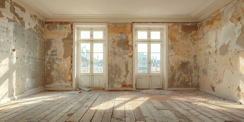 Poster - empty room in old house