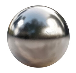 Wall Mural - Shiny metal sphere isolated on transparent background