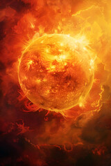 Poster - Fiery Fusion at the Heart of the Sun:Luminous Existence Sustained by Nuclear Reactions