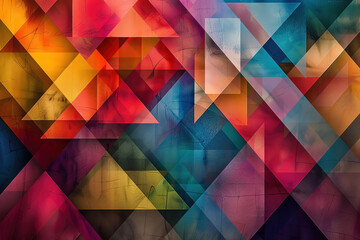 A colorful abstract painting with a lot of different shapes and colors