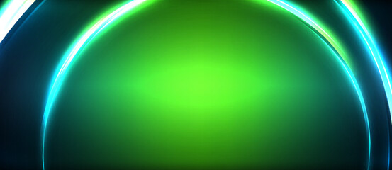 Aufkleber - A glowing circle surrounded by electric blue background with neon lights, creating a symmetrical visual effect. The automotive lighting and lens flare add to the waterlike texture of the design