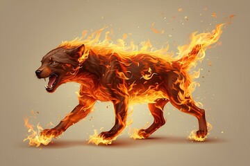 Wall Mural - Fossa in fire 