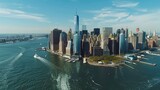 Fototapeta  - Aerial view of Lower Manhattan 