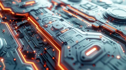 Leinwandbilder - illustration background of technology. Generative AI.