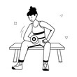 Gym and Fitness Flat Mini Illustrations