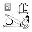 Gym and Fitness Flat Mini Illustrations