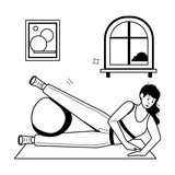 Fototapeta Pokój dzieciecy - Gym and Fitness Flat Mini Illustrations