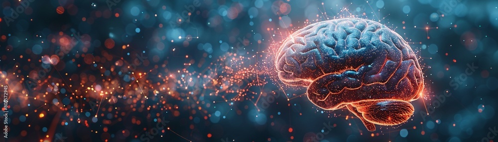 Brain Subtle Overlay An intriguing image depicts augmented reality overlays on human brains ...