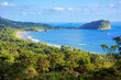 Manuel Antonio national park beach and peninsula, Costa Rica, famous for the long white sand crescent-shaped beach