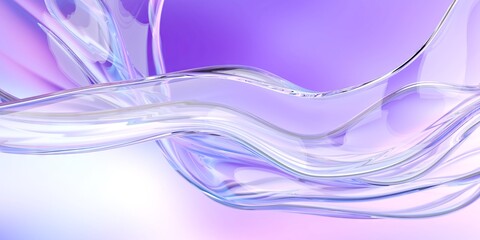 Transparent clear colorful glass or liquid waves. Neon pattern abstract background