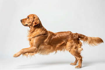 Canvas Print - a dog jumping in the air with its paws spread