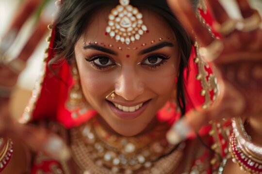 smiling East Indian dancer