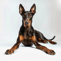 Canvas Print - a dog laying down on a white surface