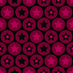 Sticker - Geometric kids turquoise circles and stars seamless pattern background