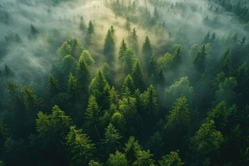 Wall Mural - beautiful green forest on a sunny day professional photography