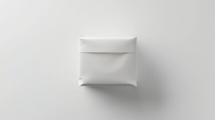 Neatly folded white paper envelope on a clean, bright surface.