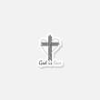 God is love icon sticker isolated on gray background