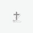 God is love icon sticker isolated on gray background