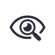 © lucky_xtian - Magnifier with eye outline icon. Find icon, investigate concept symbol. Eye with magnifying glass. Appearance, aspect, look, view, creative vision icon for web and mobile – stock vector