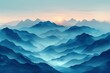 Layers of tranquil peaks under a soft dawn sky, inspiring quiet contemplation and adventure - AI Generated
