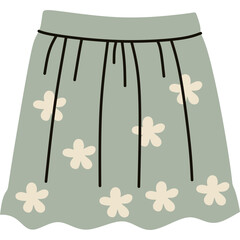 Sticker - Hand Drawn Floral Skirt