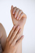 Beautiful Woman hand closeup. Manicure and Hands Spa. Manicured nails and Soft hands skin. Cosmetology, beauty. Skin care