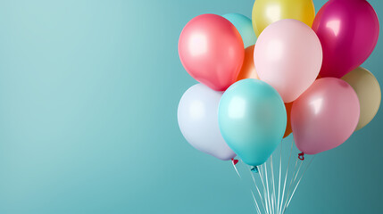 Sticker - Colorful balloons with copy space for birthday party