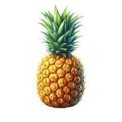 Wall Mural - Pineapple fruit isolated on transparent background