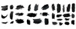 © NT clip art only - black brush stroke paint abstraction transparent element.