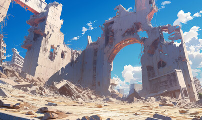 Wall Mural - Beautiful scenery from a beautiful anime movie art style - background cel