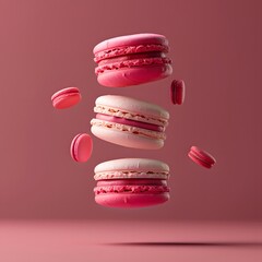 colorful macaroons isolated on white background