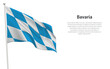 Isolated waving flag of Bavaria is a state Germany