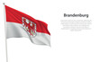 Isolated waving flag of Brandenburg is a state Germany