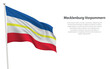 Isolated waving flag of Mecklenburg-Vorpommern is a state Germany