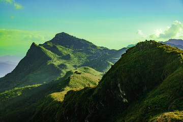 Canvas Print - Scenery of beautiful mountain ranges at Doi Pha Tang